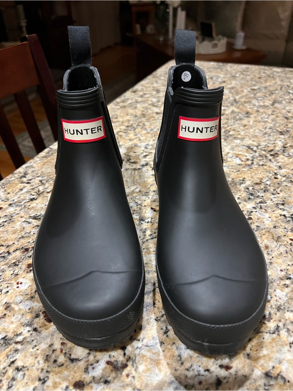 Hunter  Black Chelsea Rain Boots Womens